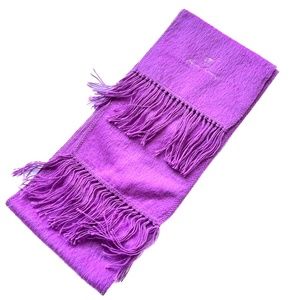 100% Alpaca Scarf Solid Lavender Purple Fringe Rectangle 9" x  69" Cusqueno Peru